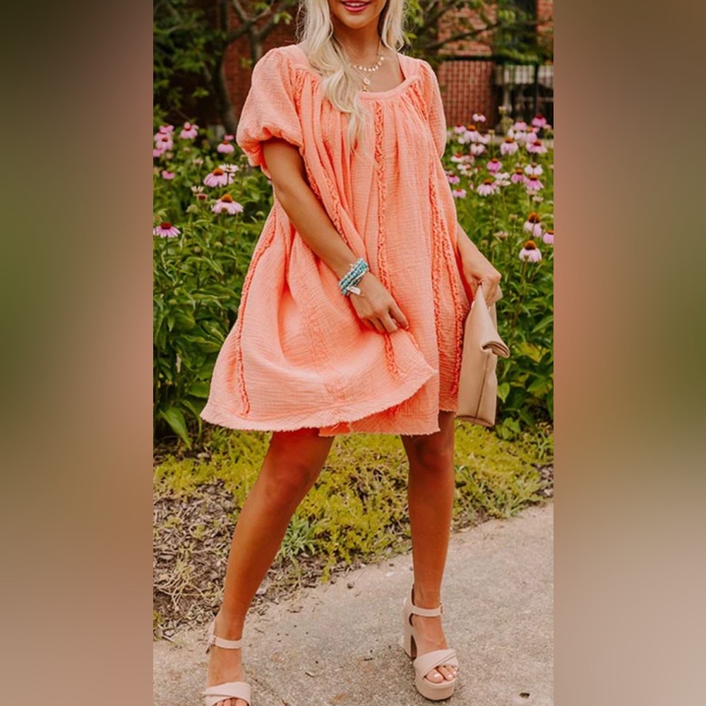 NWOT Impressions Boutique BabyDoll Dress - Peach